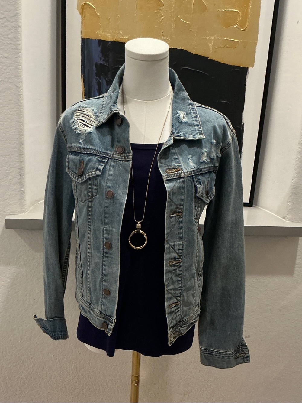PPLA Light Blue Distressed Denim Jacket